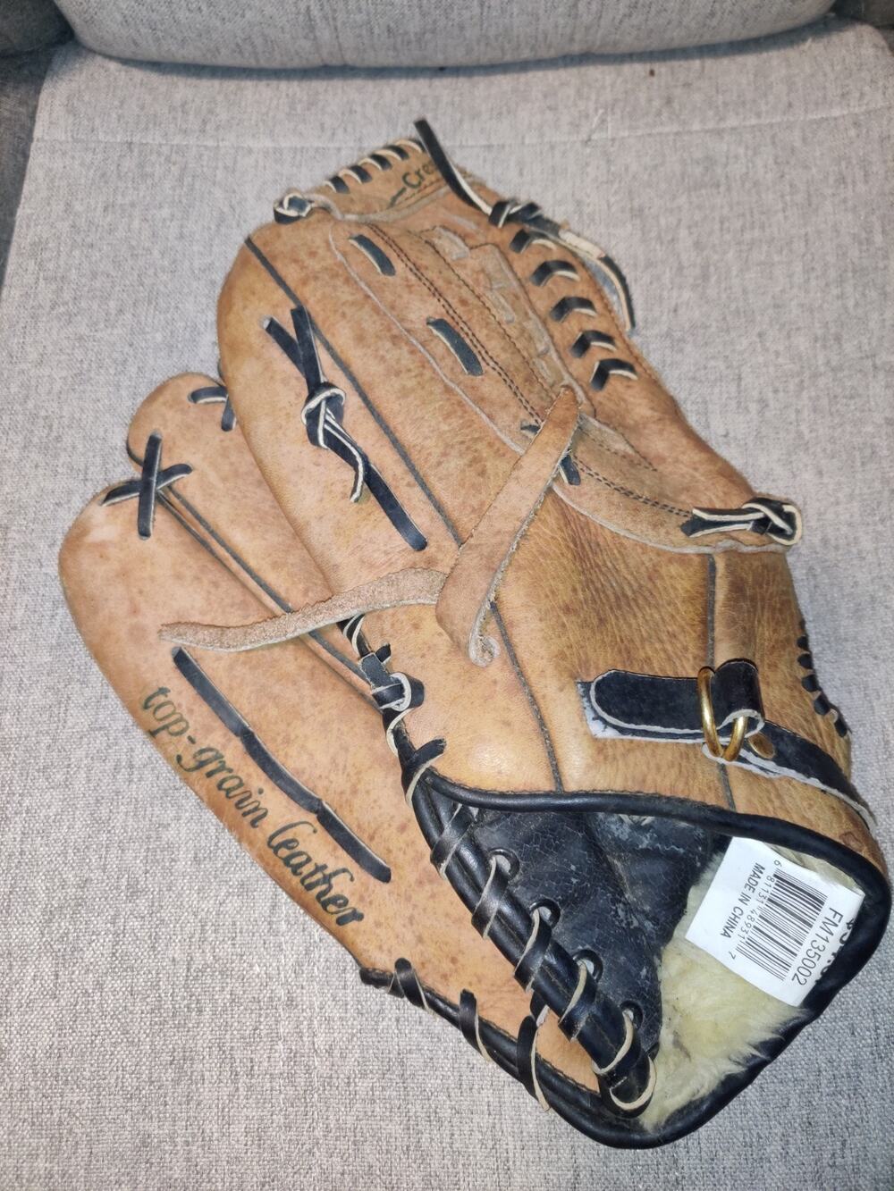 Athletic Works Top Grain Leather LHT Aeroback Baseball Glove, 13.5"